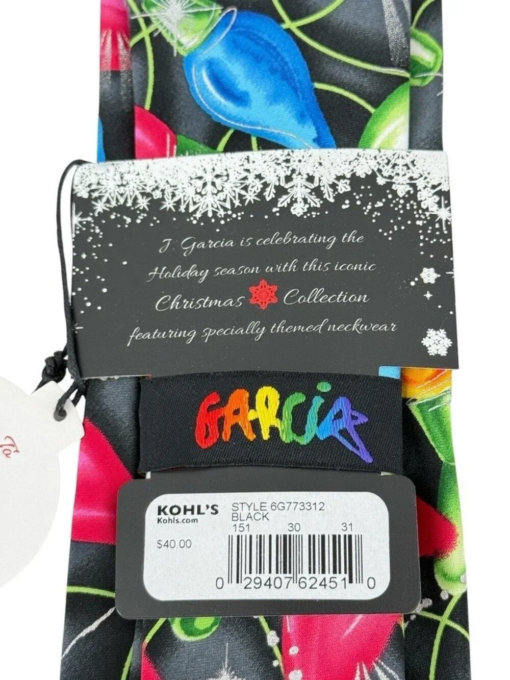 Jerry Garcia Abstract Collection 68 Men’s Neck Tie Christmas Lights Bulbs NEW